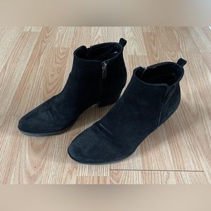 Suede black ankle boots